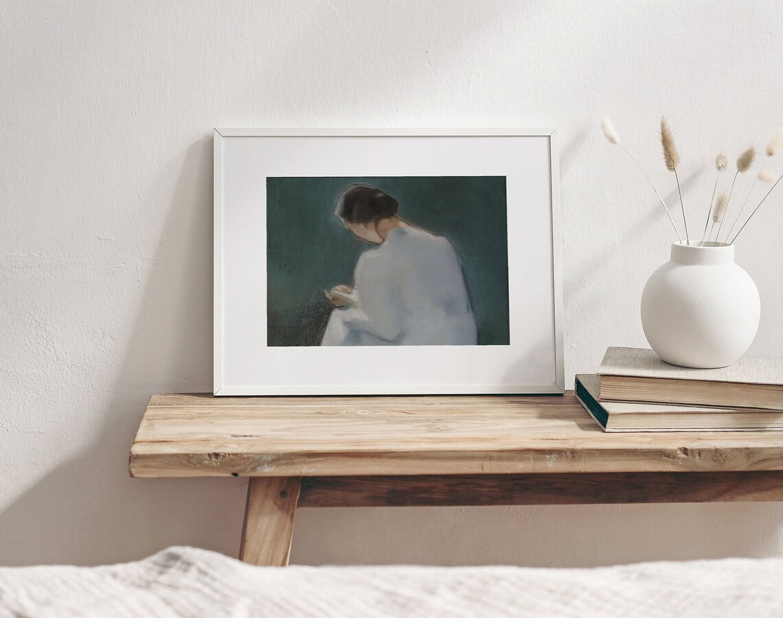 Maria Vintage Woman Reading Art Print, Feminine - Image 2