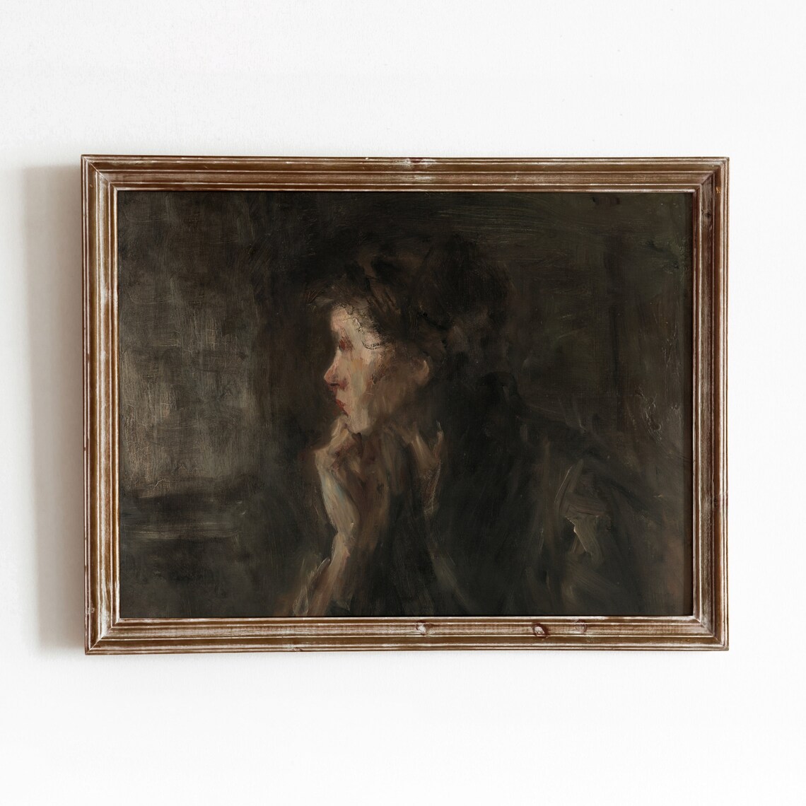 Contemplation Vintage Moody Portrait Art Print