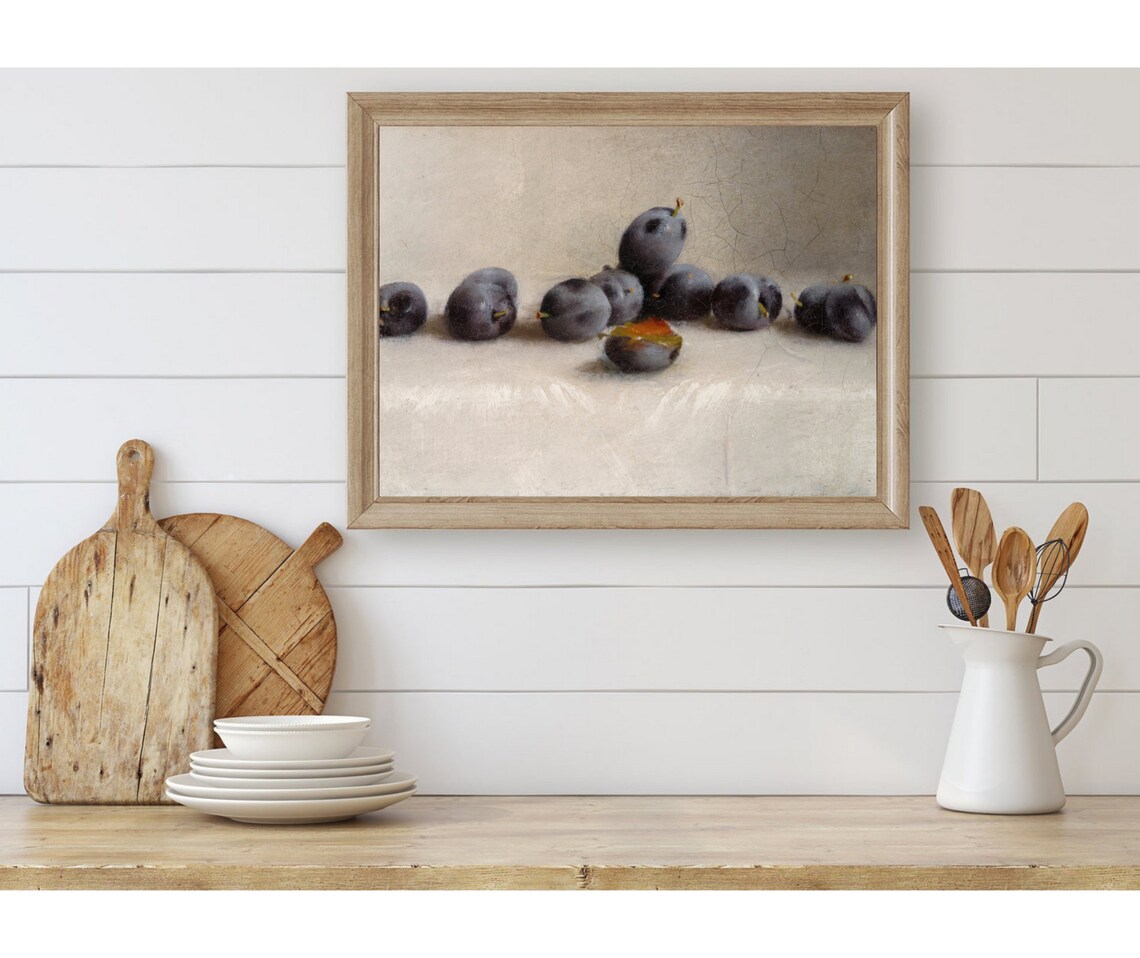 Plums Vintage Fruit Still Life Art Print - Image 2