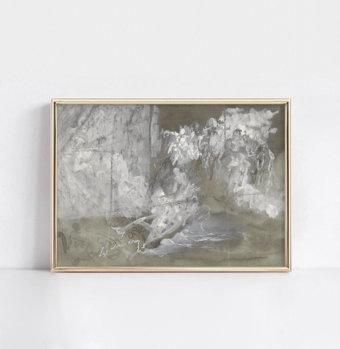 Figures in the Clouds Vintage Abstract Art Print - Image 2
