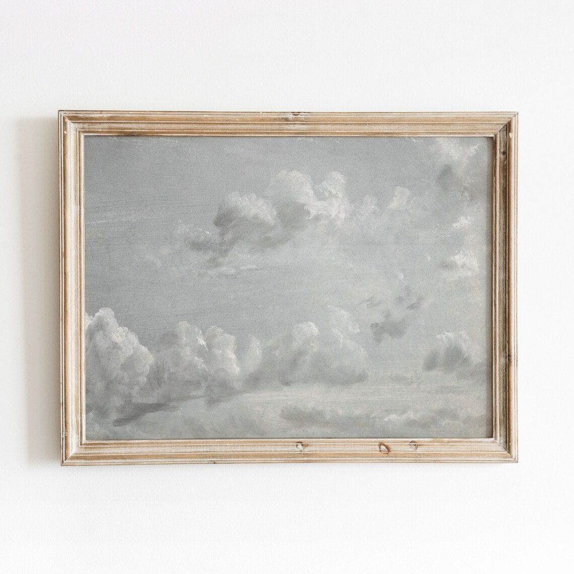 Clouds Vintage Sky Study Painting, Nursery Art Print