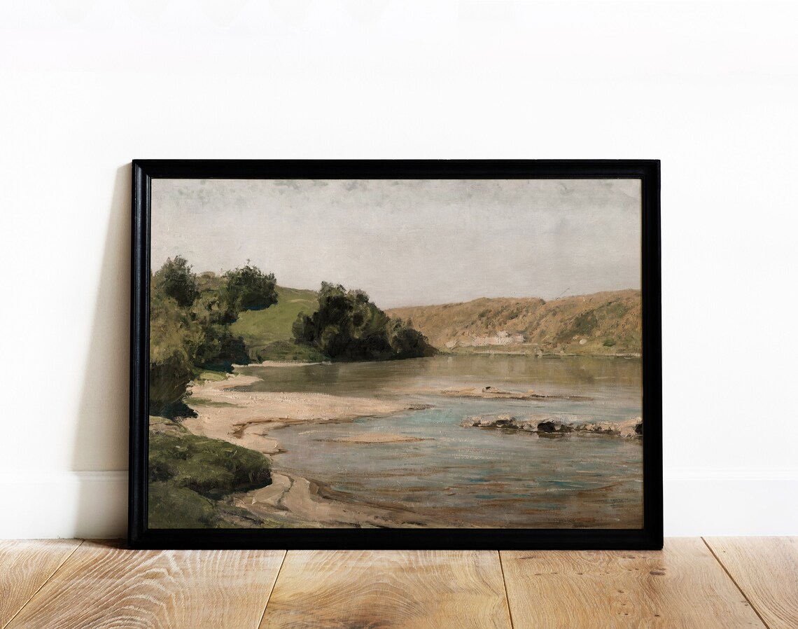 Oka River Vintage Water Landscape Art Print - Image 2
