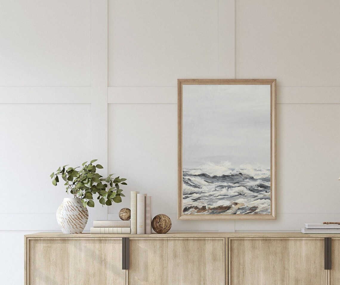 White Caps Vintage Seascape Art Print, Ocean Waves - Image 4