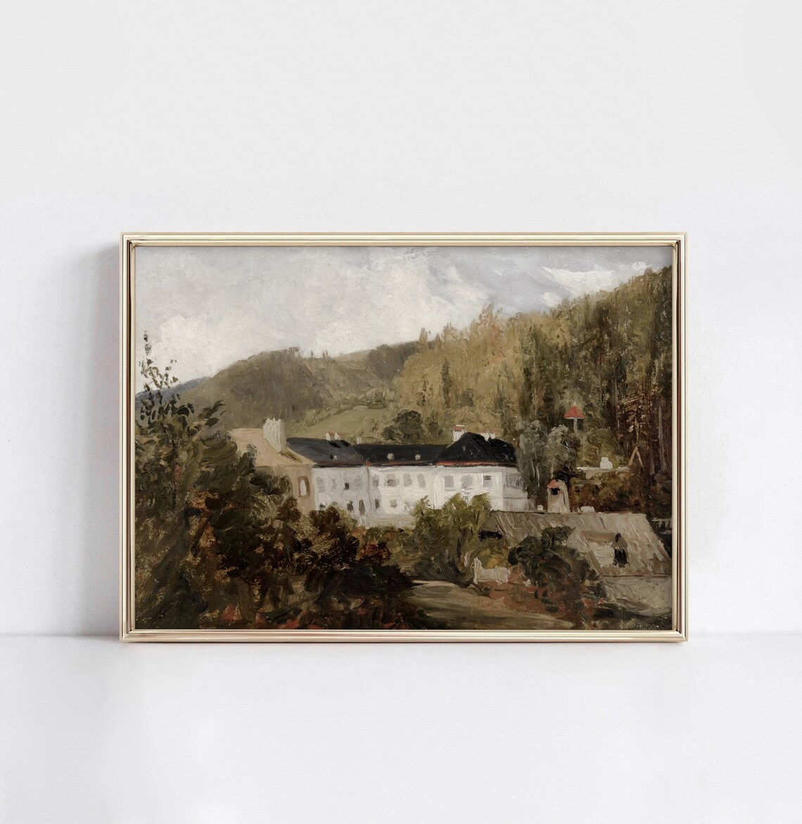 Vienna Manor Vintage European Oil Painting Art Print - Image 3