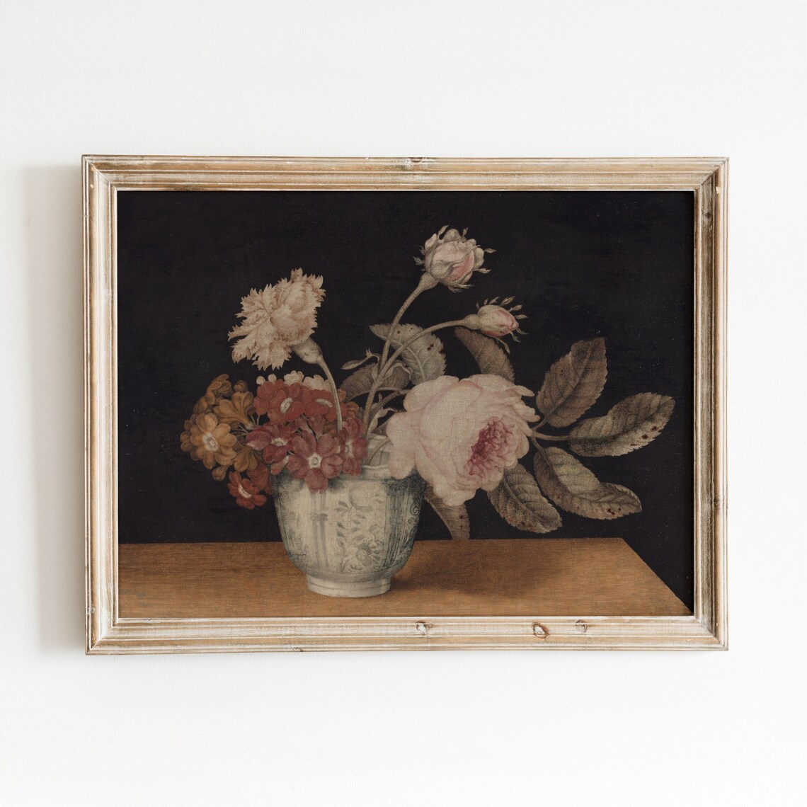 Blush Flower Still Life Vintage Rose Art Print