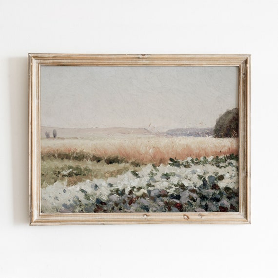 Cabbage Patch Vintage Floral Landscape, Art Print