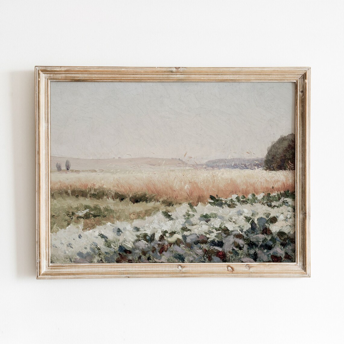Cabbage Patch Vintage Floral Landscape, Art Print