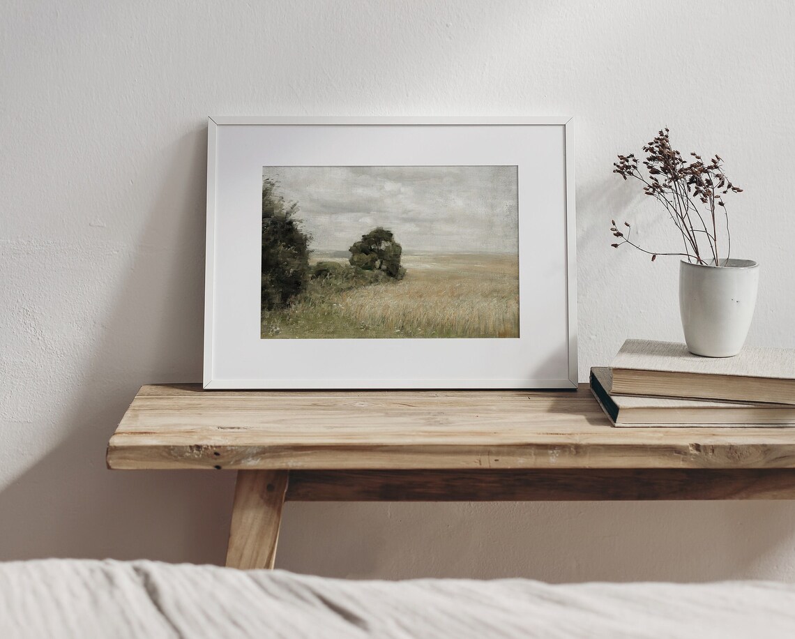 Field View Vintage Danish Landscape Art Print - Image 2