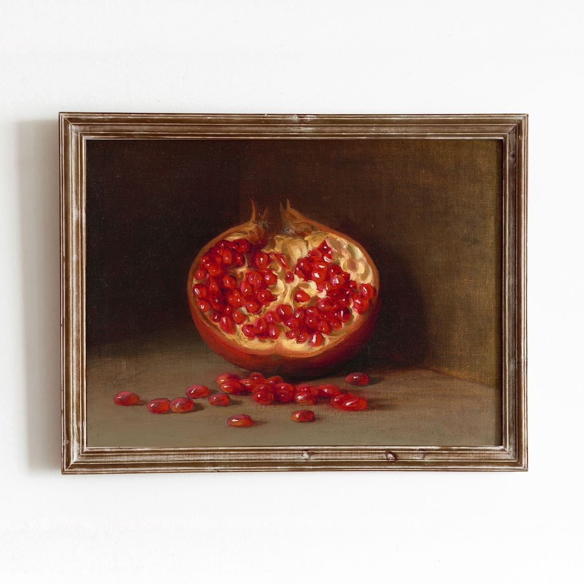 Pomegranate Still Life Vintage Fruit Art Print