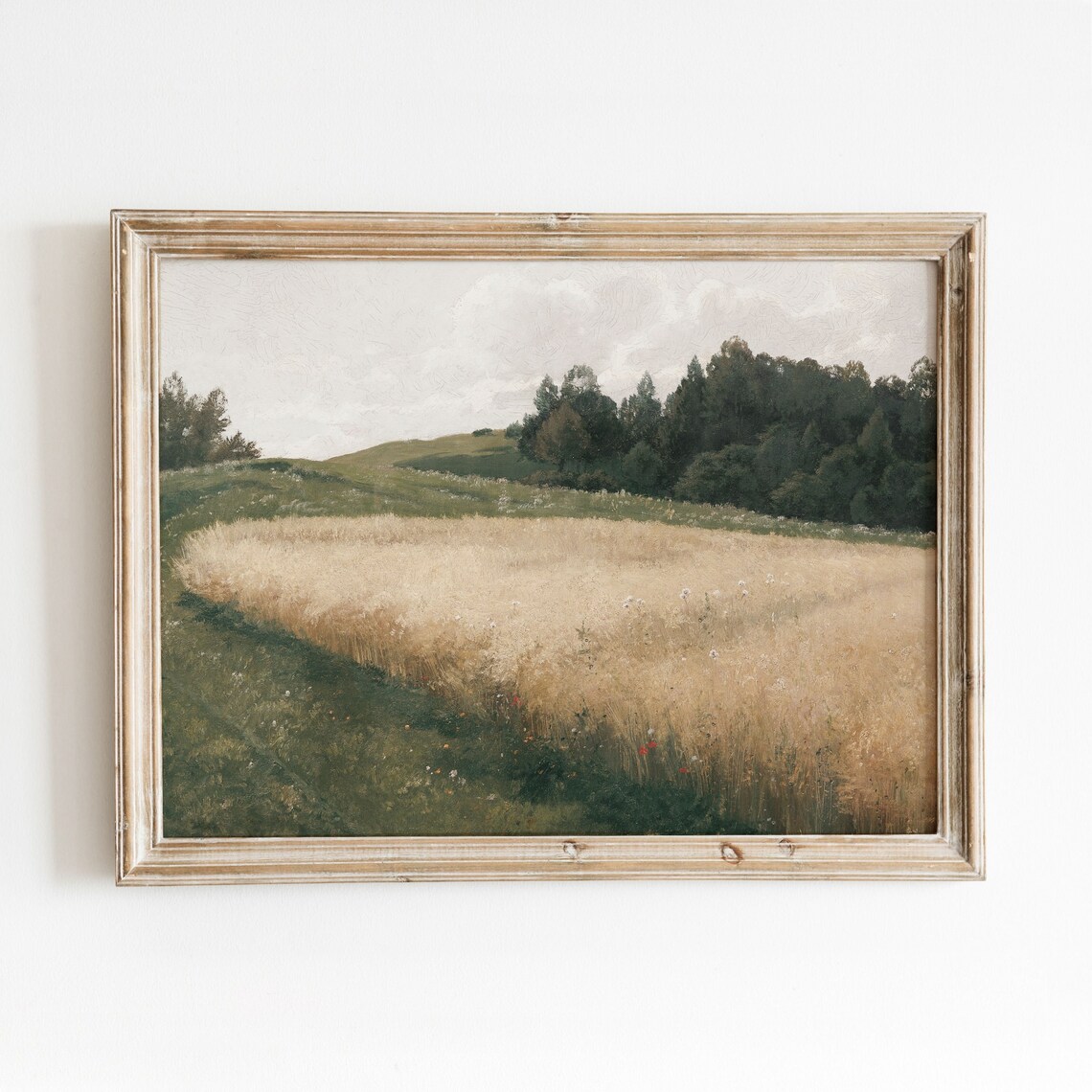 Field Of Oats Vintage Farmland Landscape Art