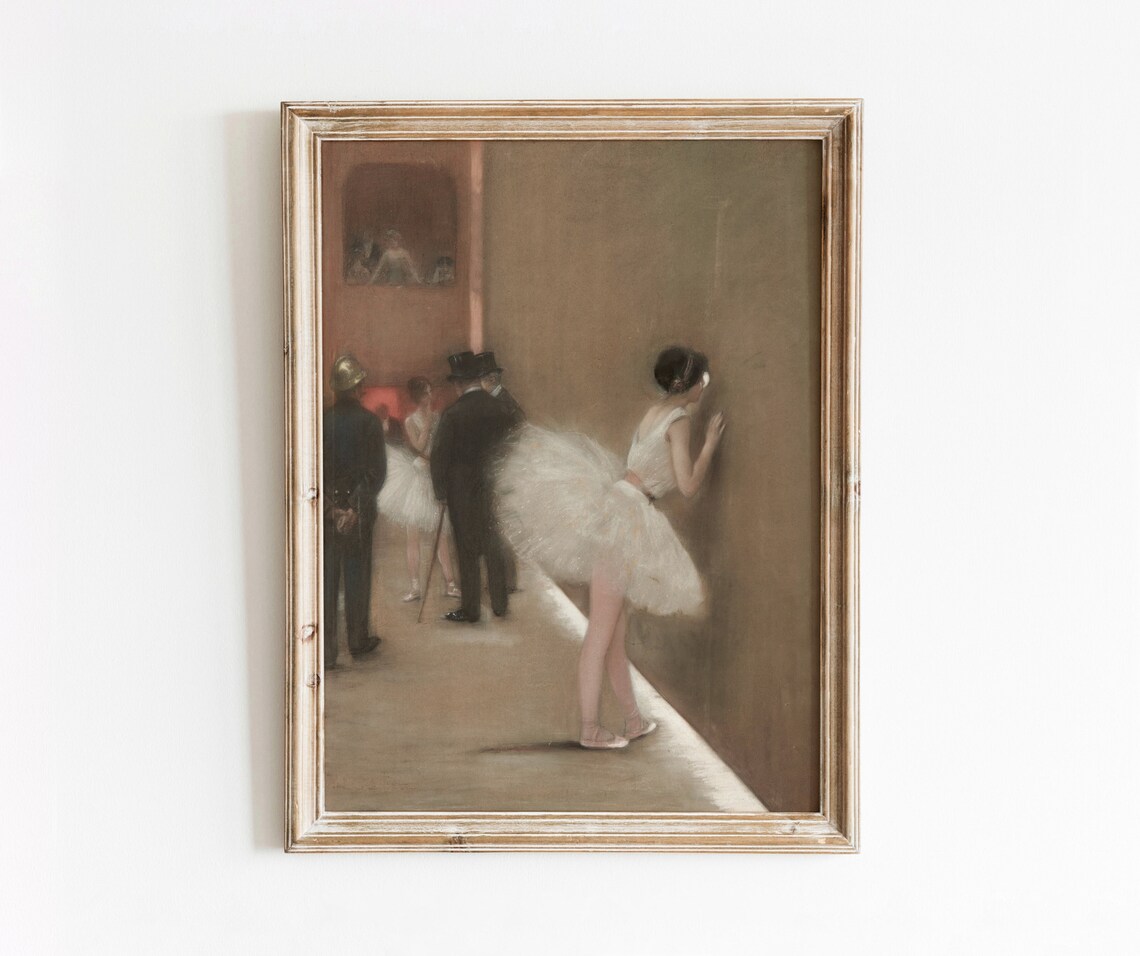 Behind The Curtain Vintage Ballet Art Print