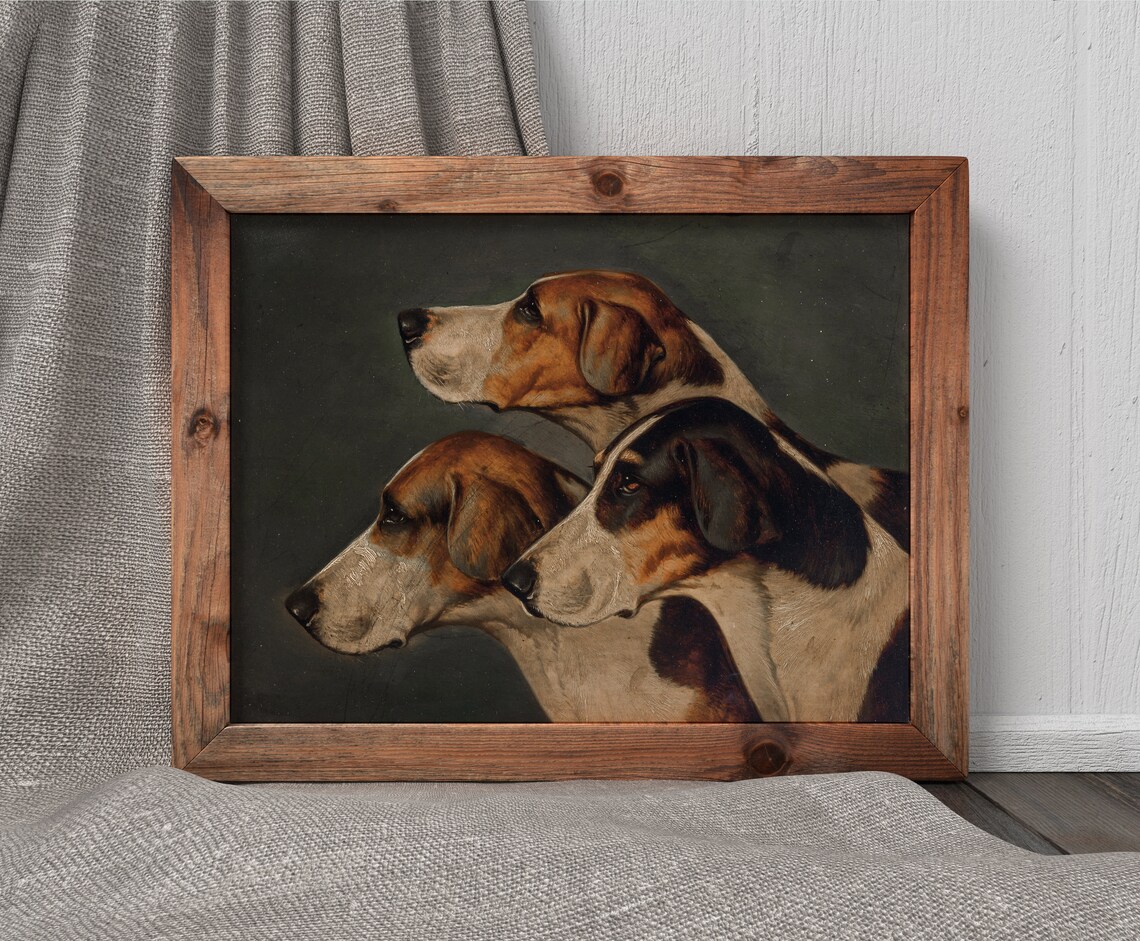Three English Foxhounds Vintage Dog Art Print - Image 4