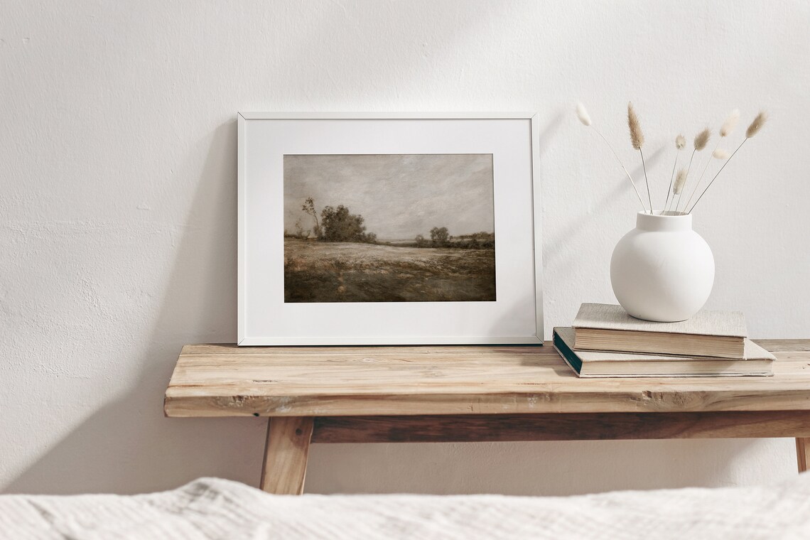 Antique Autumn Vintage Moody Landscape Art Print - Image 3