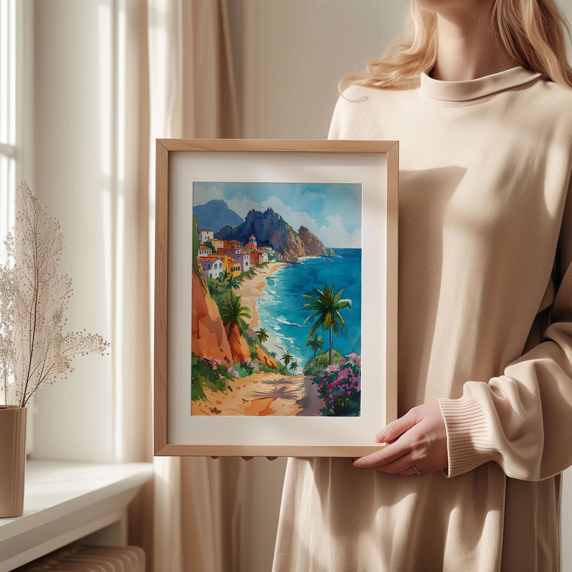 Cabo San Lucas Watercolor Travel Poster, Mexico - Image 2