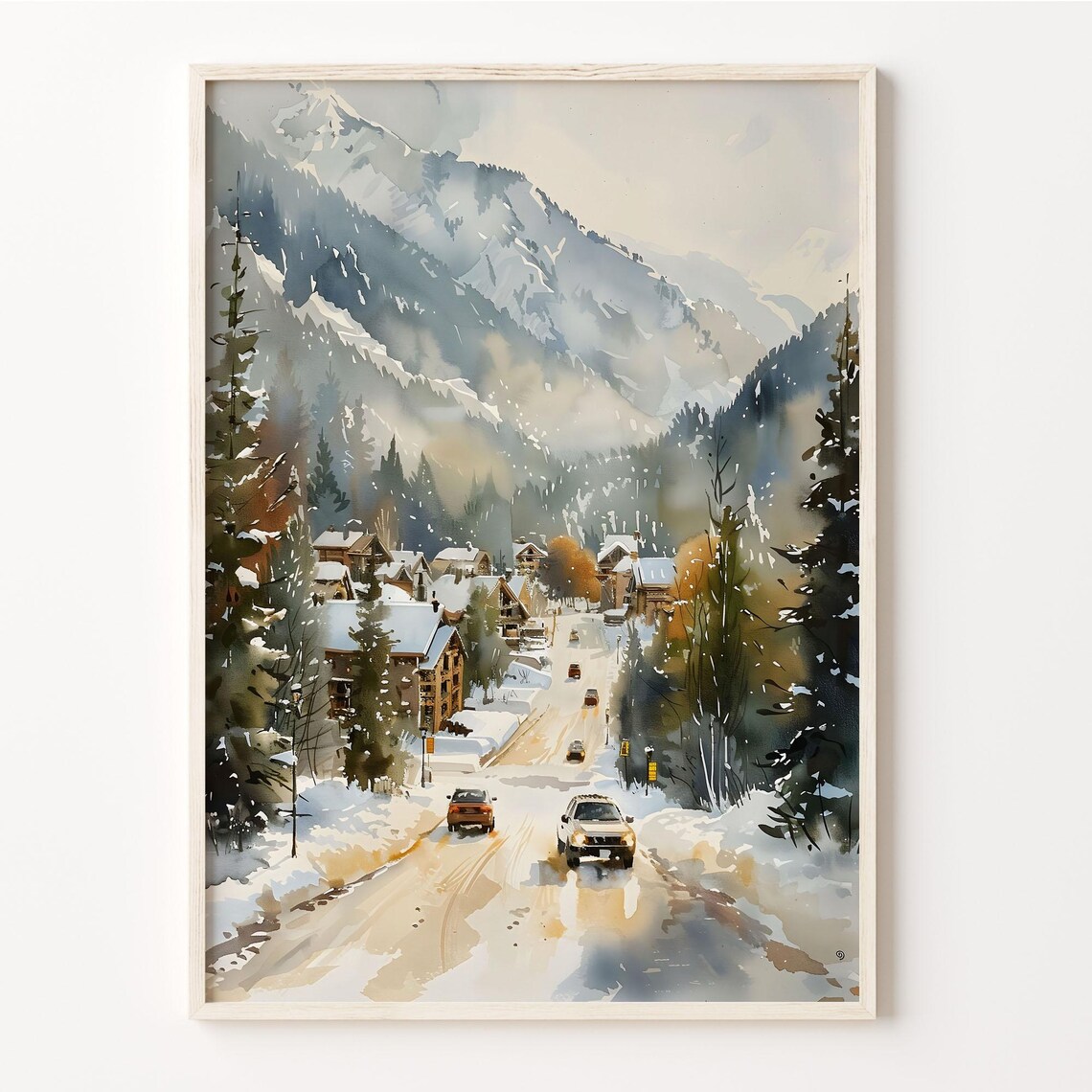 Breckenridge Colorado Watercolor Ski Poster, Custom Art Print