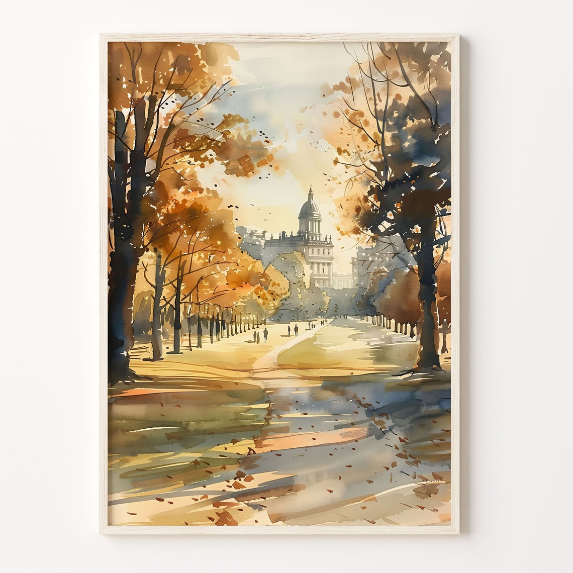 Watercolor Painting Primrose Hill London Travel Poster Wall Art London Skyline Cityscape Print London Park C30 418
