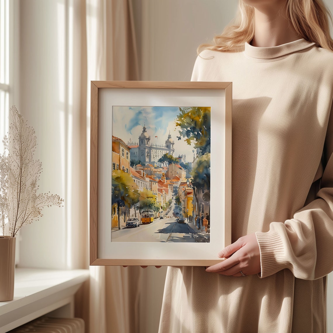 Watercolor Painting Lisbon Portugal Wall Art Travel Poster Art Decor Living Room Prints Watercolor Art C30 5 - Image 2