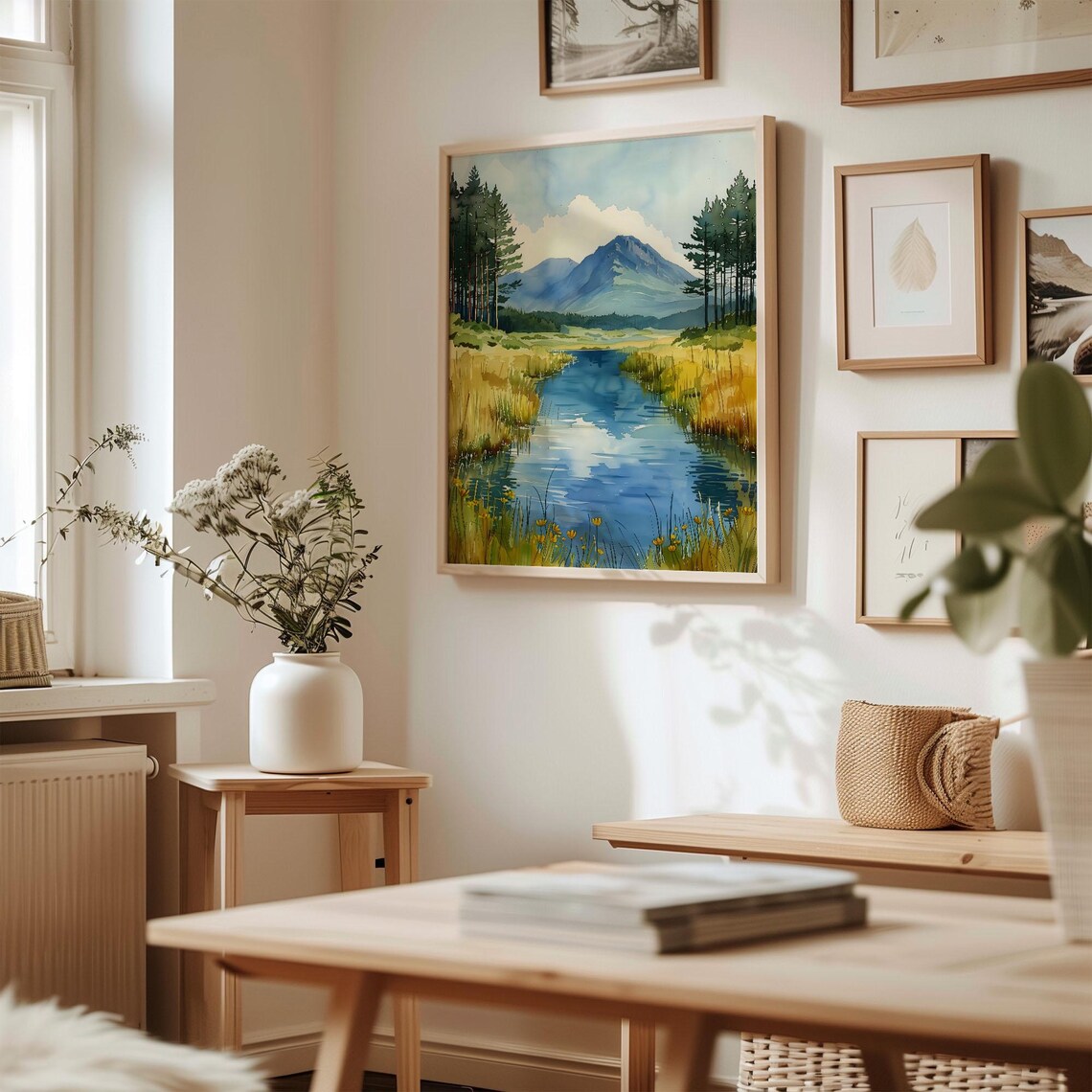 Connemara National Park Ireland River Watercolor Painting Poster - Image 3