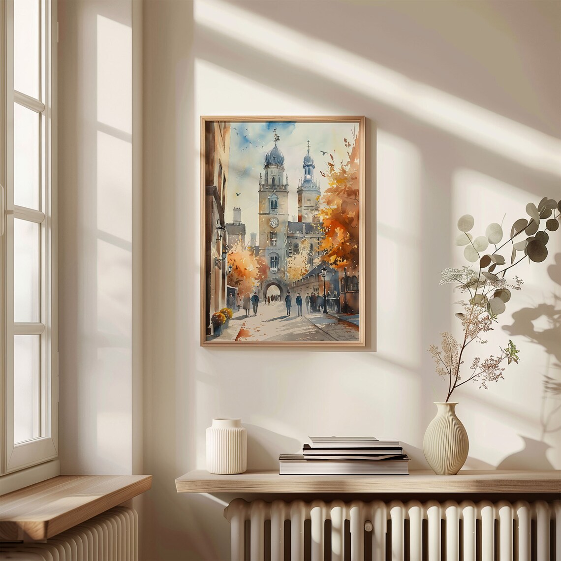 Cambridge Watercolor Painting, United Kingdom Art Print - Image 4