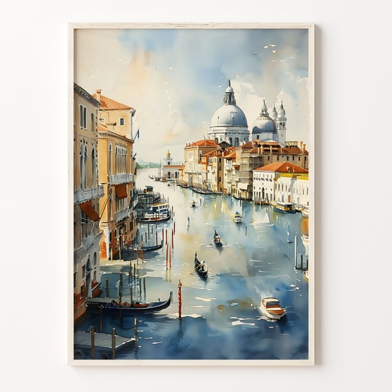 Venice Watercolor Travel Poster, Italy Art Print