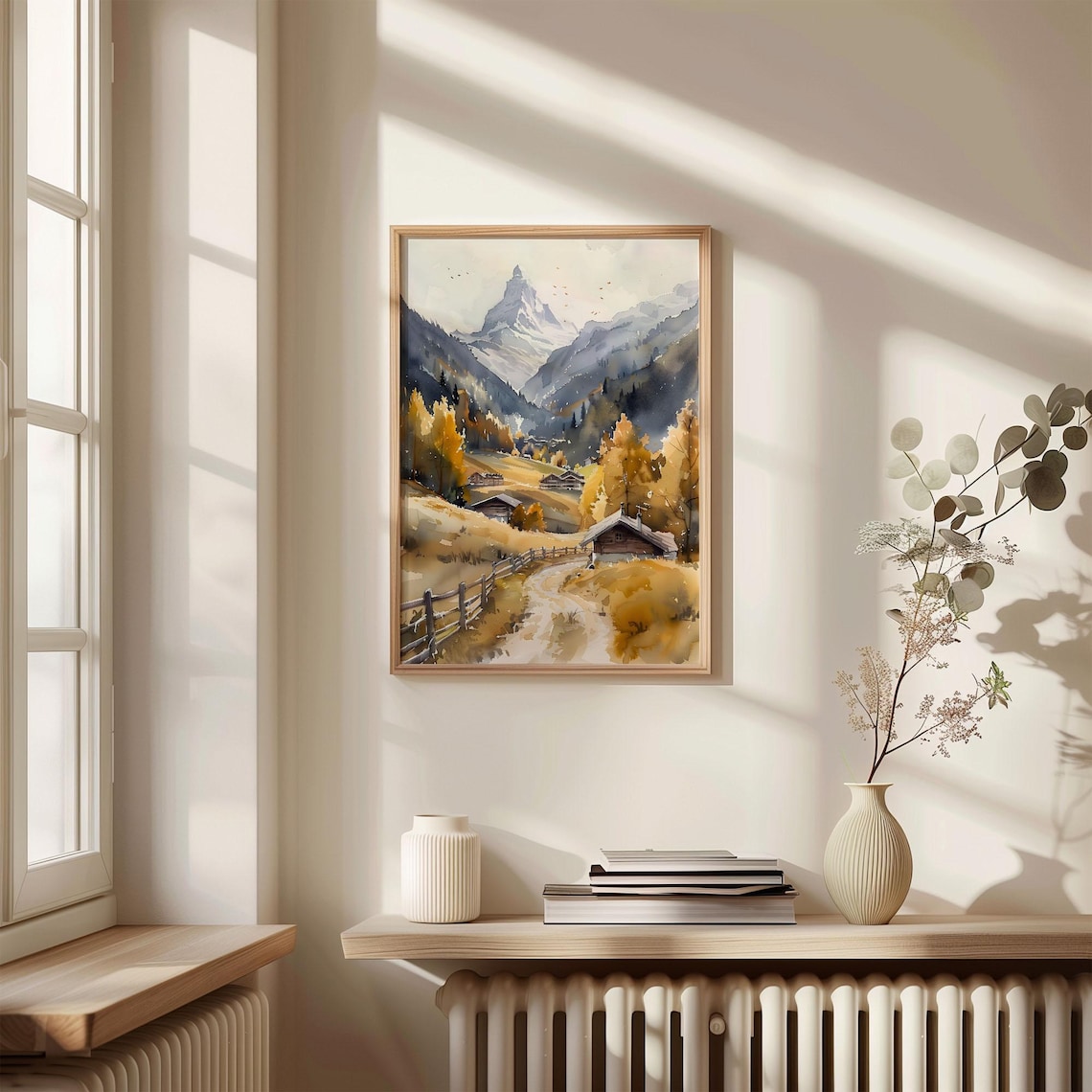 Zermatt Switzerland Matterhorn Alpine Watercolor Painting Poster - Image 4
