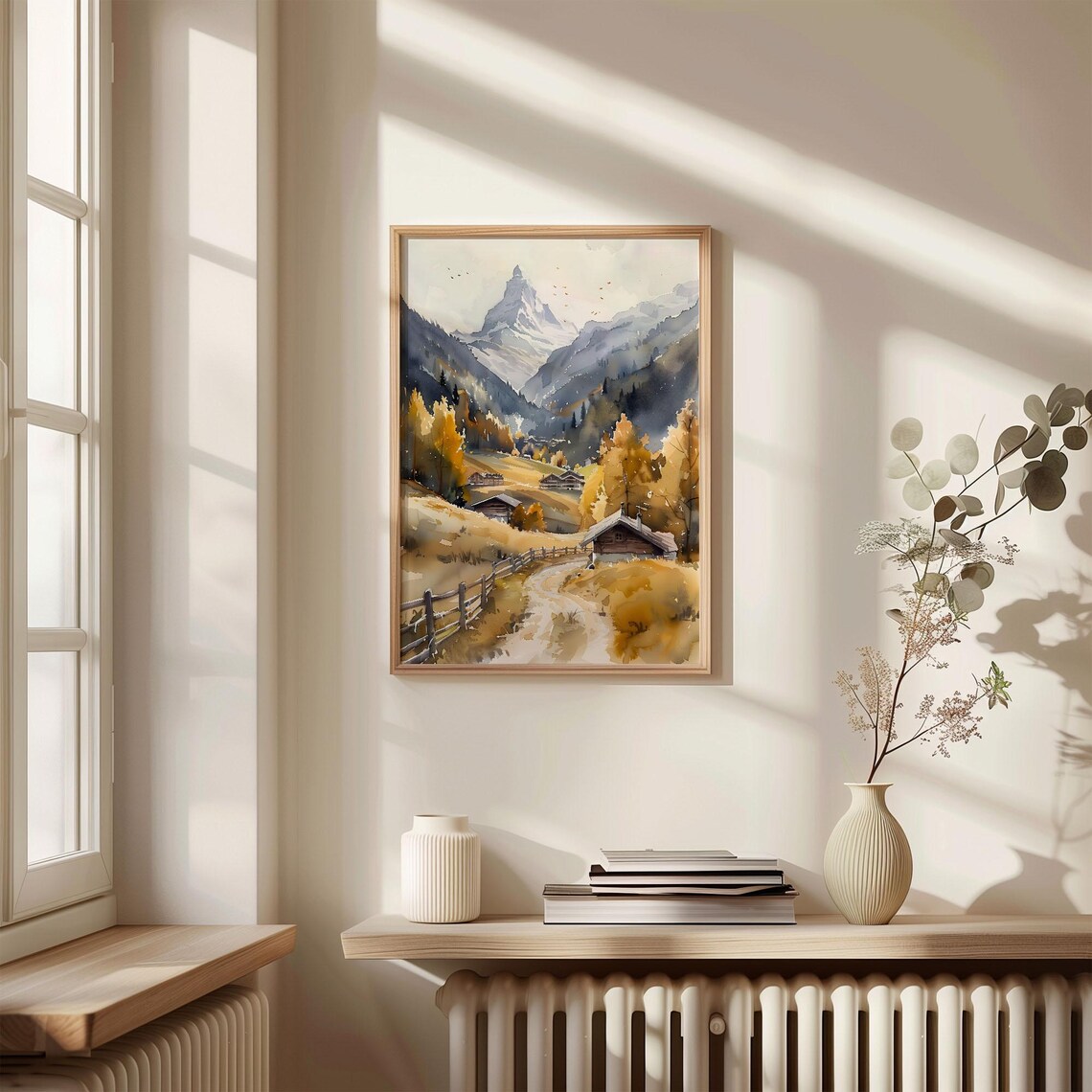 Zermatt Switzerland Watercolor Painting Zermatt Travel Poster Zermatt Wall Art Valais Canton Print Travel Wall Decor C30 821 - Image 4