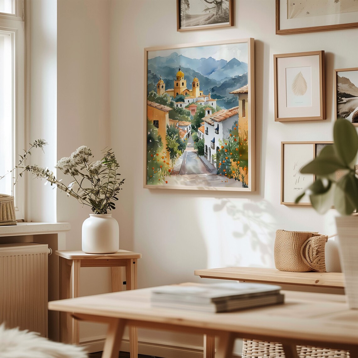 Bogota Watercolor Painting, Mid-Century Modern Art Print - Image 3