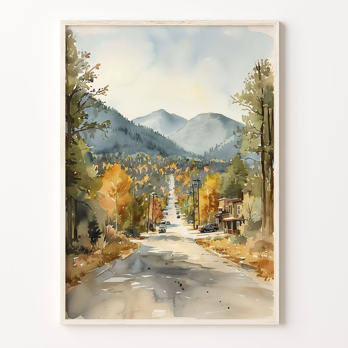 Flagstaff Watercolor Travel Poster, Arizona Wall Art