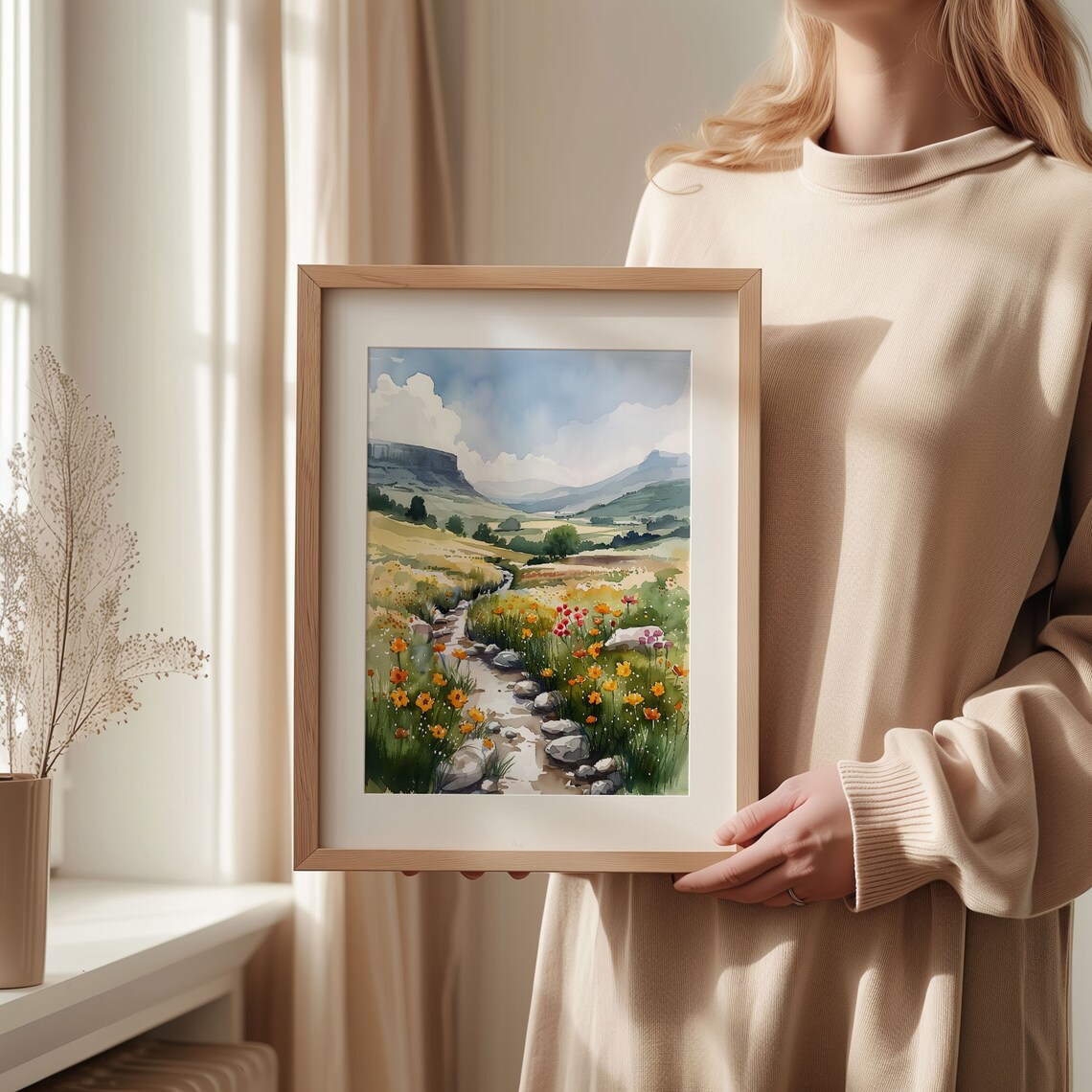 Yorkshire Dales Watercolor Painting Art Print - Image 2