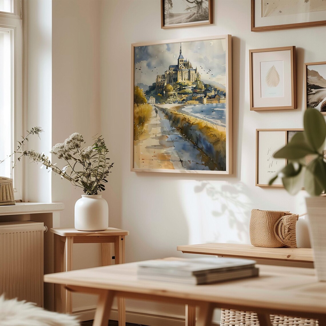 Mont Saint Michel Watercolor Art Print, Wall Poster - Image 3