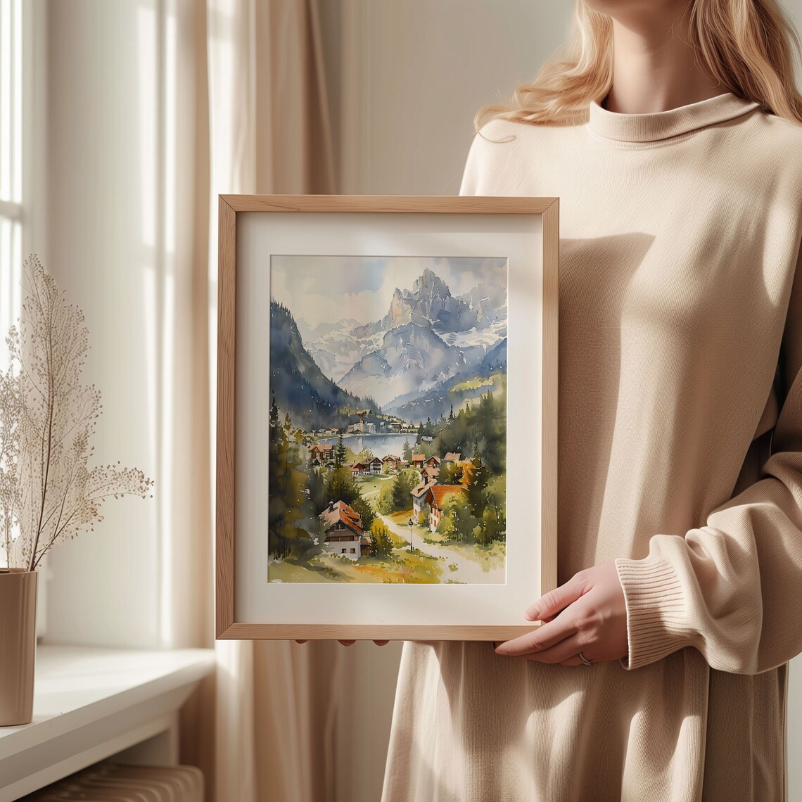 Grindelwald Watercolor Travel Poster, Switzerland - Image 2