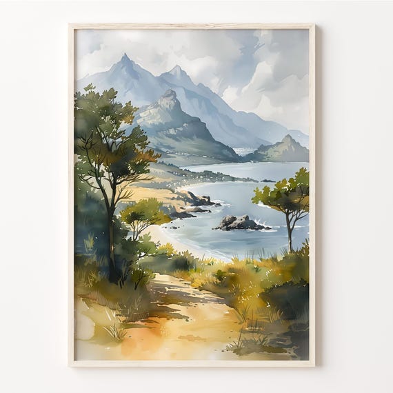 Galapagos Islands Watercolor Painting Ecuador Wall Art Galapagos Poster Travel Print Wedding Gift Personalized Text C30 770