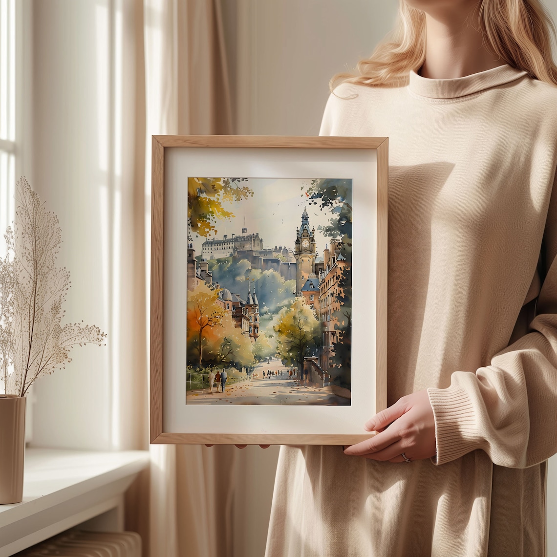 Edinburgh Watercolor Cityscape Art Print, Scotland - Image 2