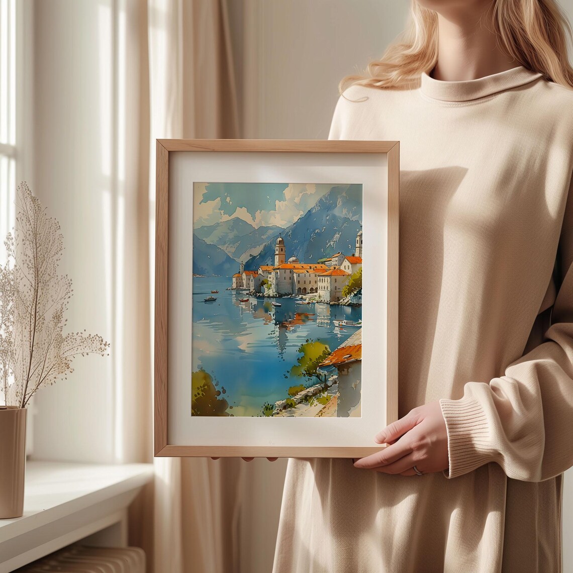 Kotor Watercolor Painting Poster, Montenegro Travel Print - Image 2
