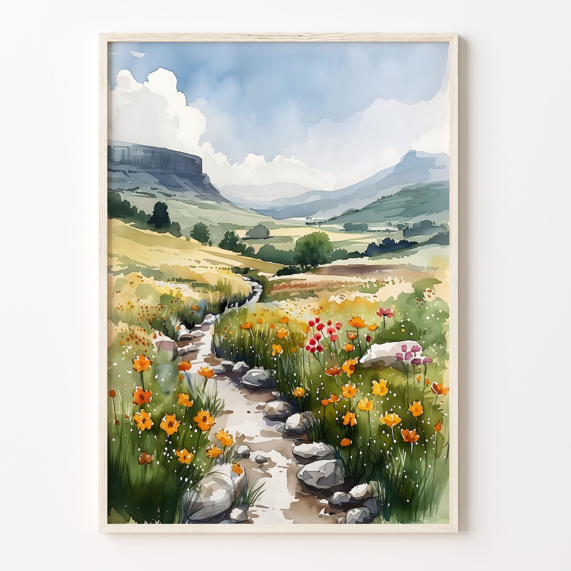 Yorkshire Dales Watercolor Painting Art Print