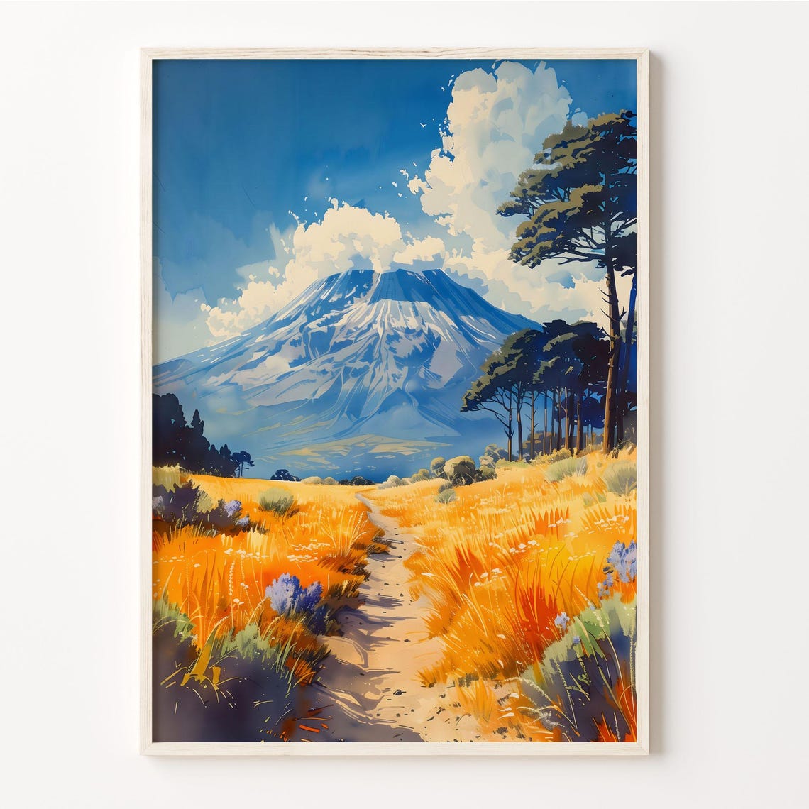 Kilimanjaro Watercolor Painting Kilimanjaro Travel Poster Kilimanjaro Wall Art Africa Watercolor Print Tanzania Poster C30 505