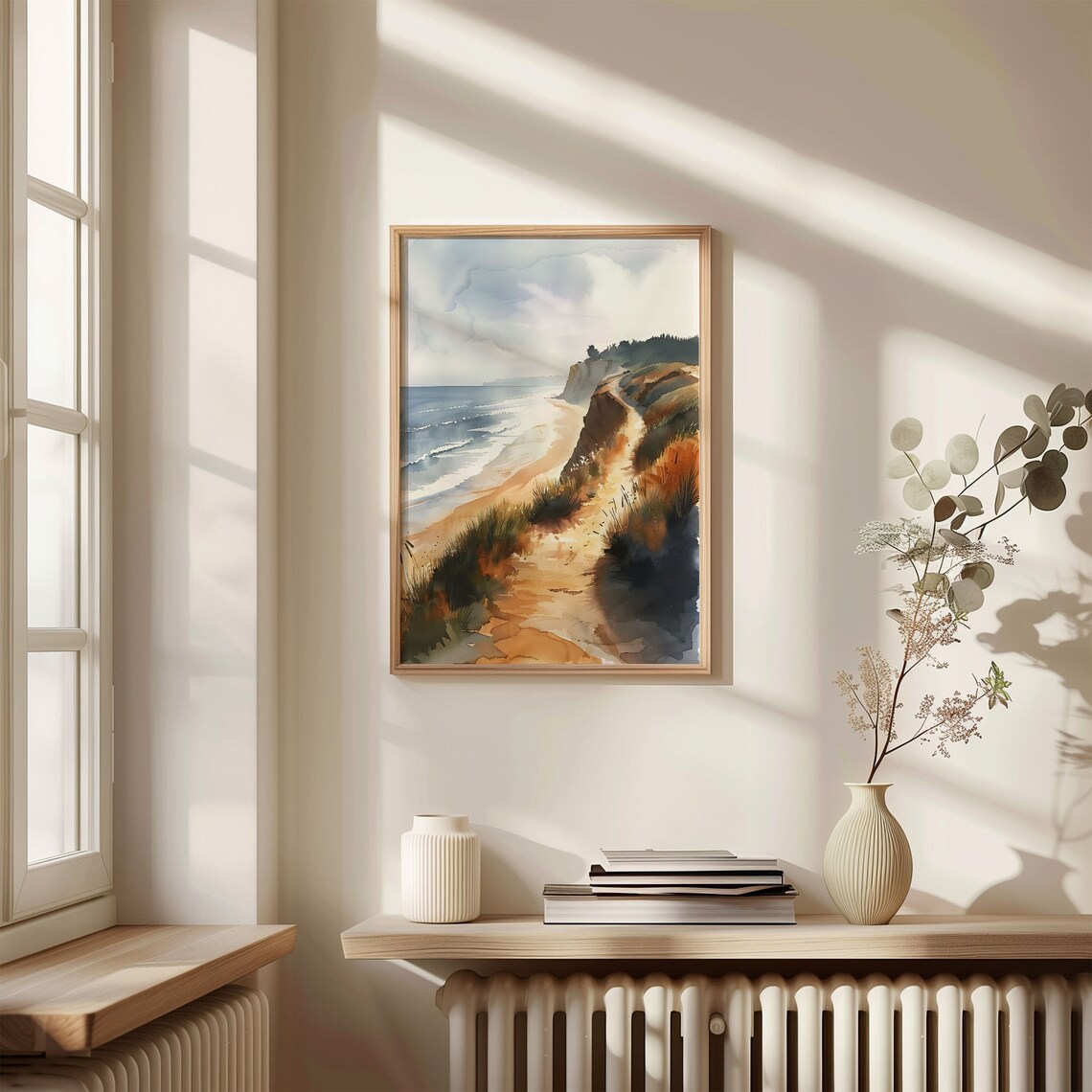 Croyde Beach Watercolor Poster, Devon Coastal Art - Image 4