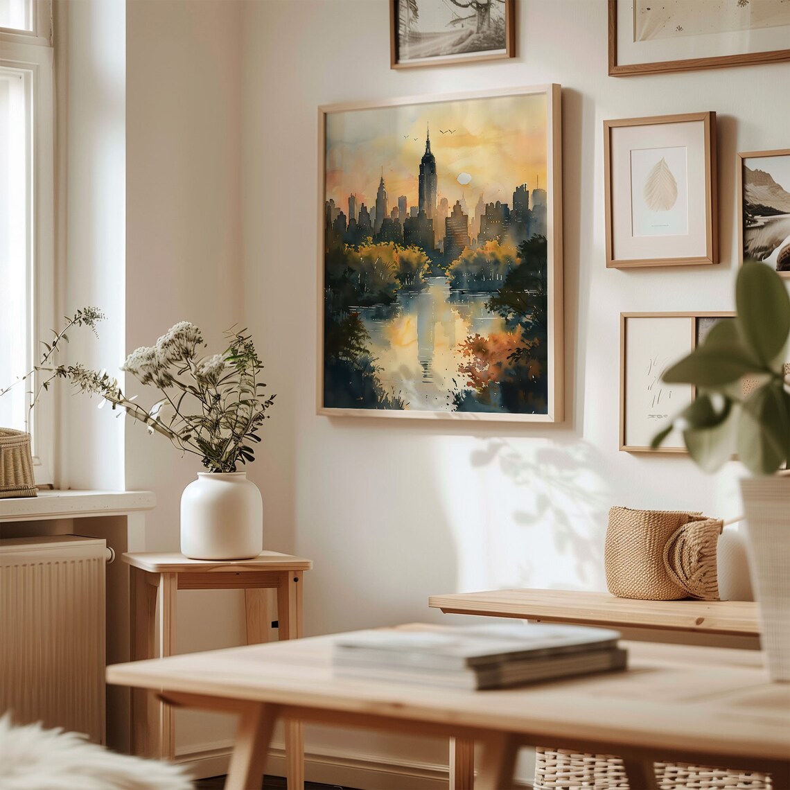New York Skyline Watercolor Travel Poster, NYC - Image 3