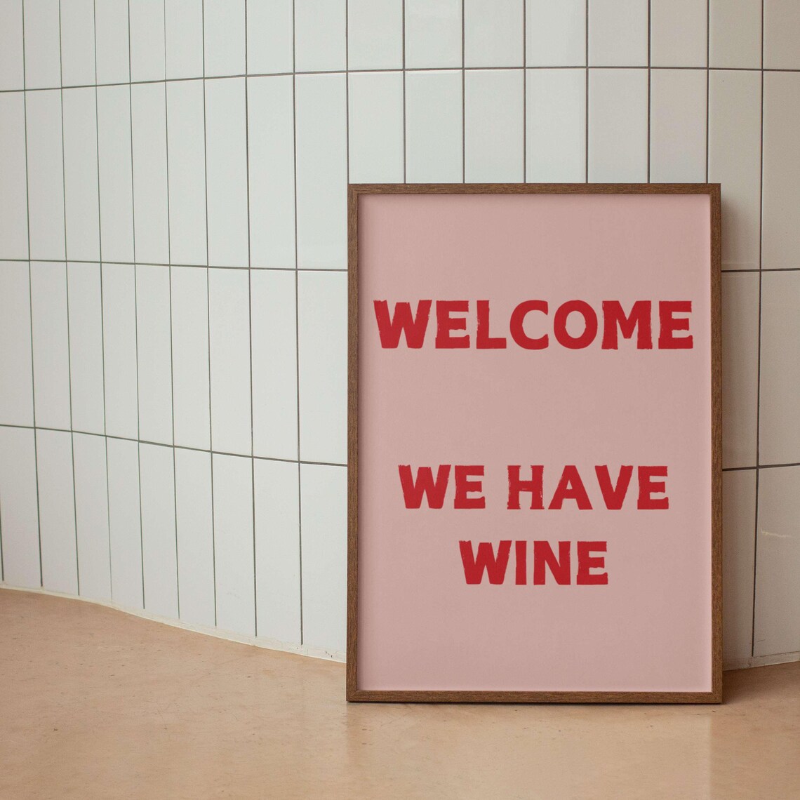 Welcome We Have Wine Funny Black White Kitchen Bar Cart Poster - Image 2