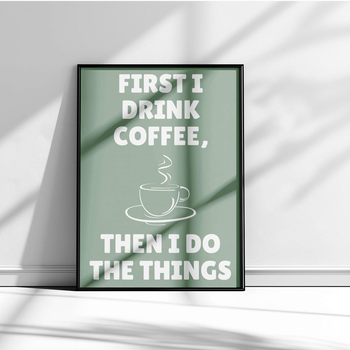 Coffee First Unframed Funny Poster Humorous Home Decor Wall Art Gift Idea - Image 3