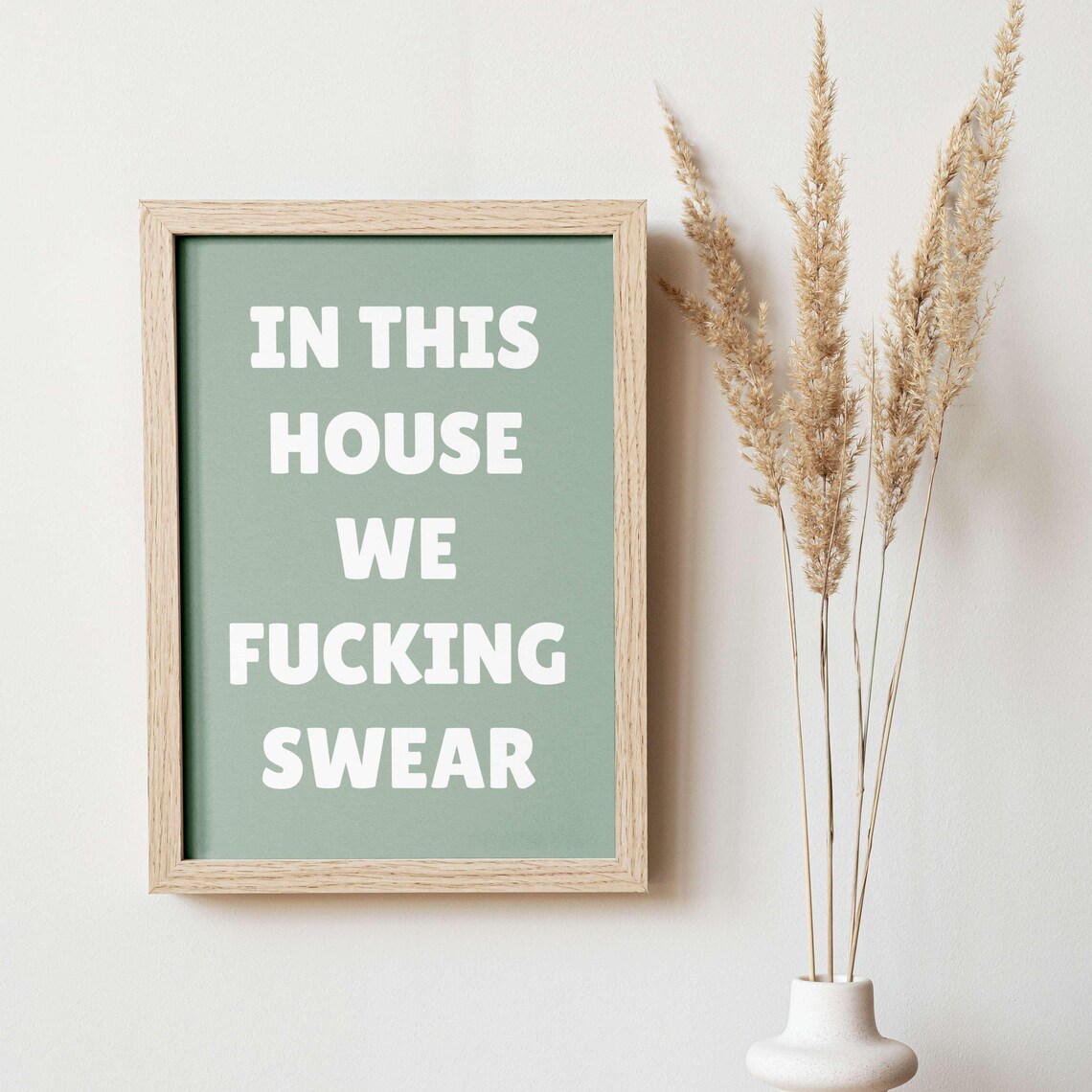 In This House We Fucking Swear Navy Bold Typography Quote Poster - Image 4