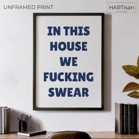 Swear Unframed Funny Poster Humorous Home Decor Wall Art Gift Idea