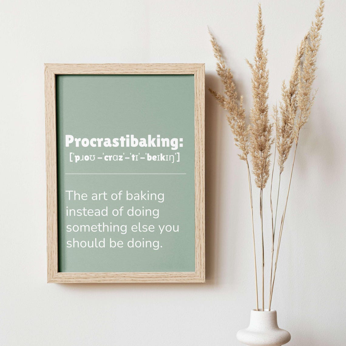 Procrastibaking Definition Funny Baking Lovers Kitchen Quote Poster - Image 4