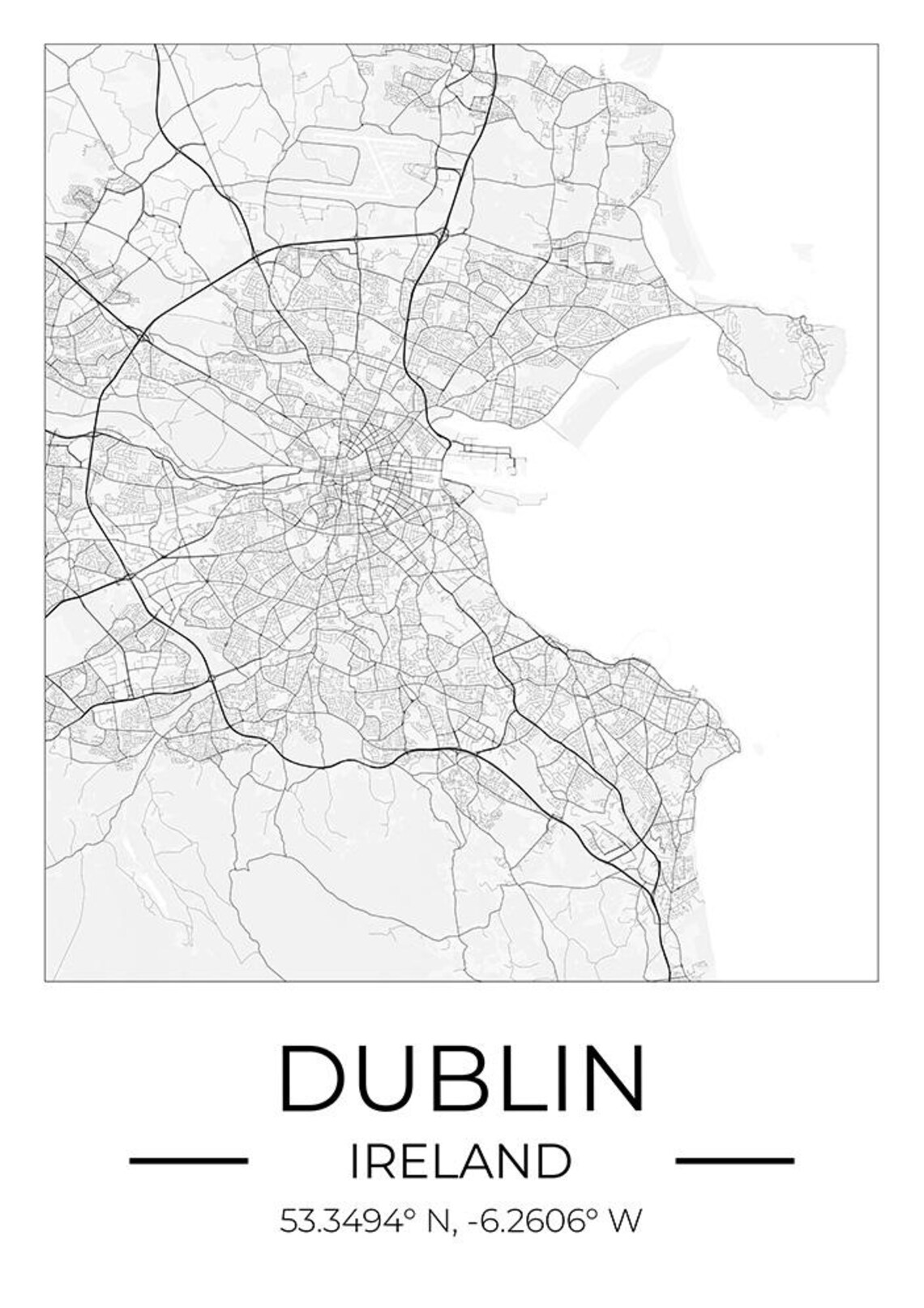 Dublin Ireland Square City Street Map Art Travel Gift Poster - Image 4