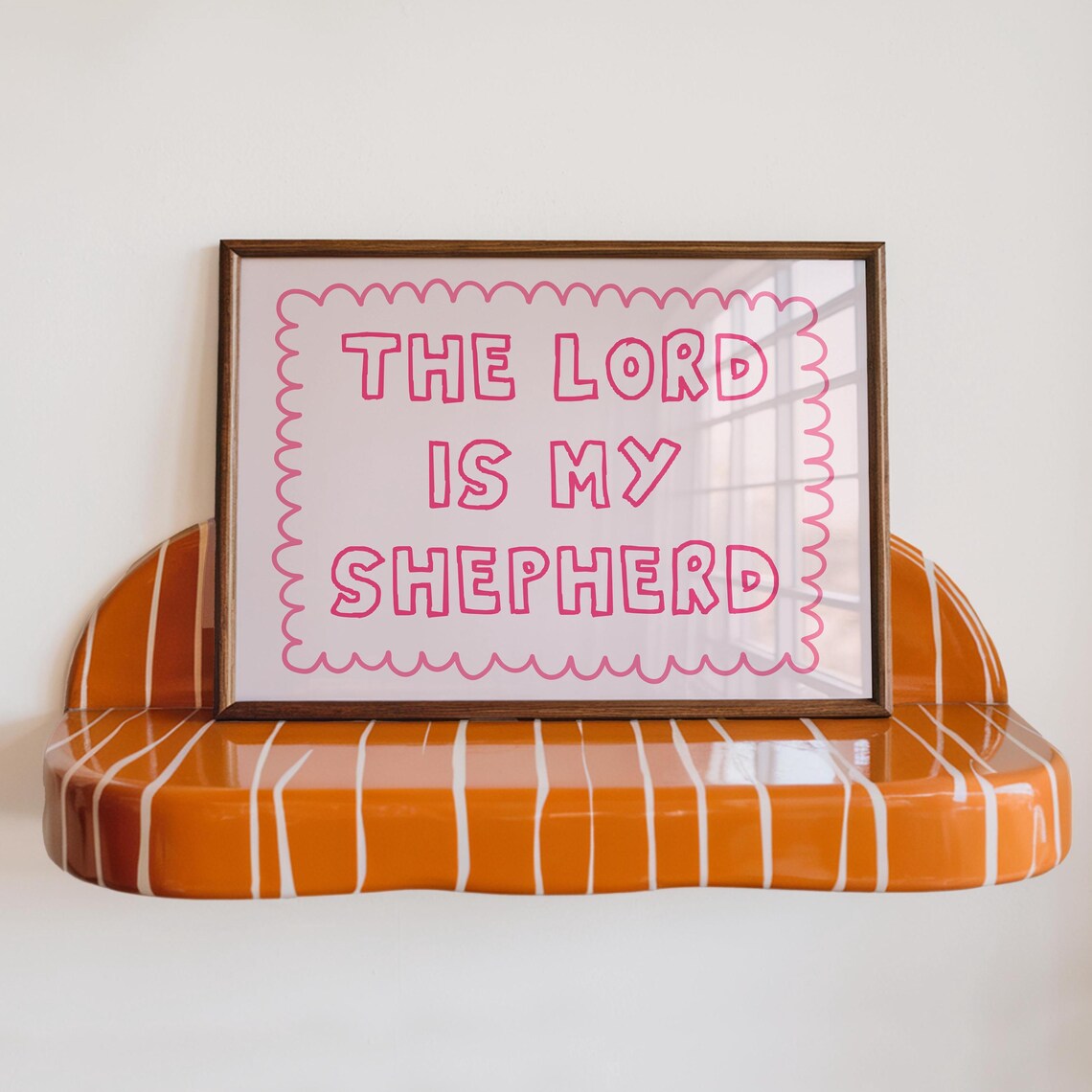 Modern Pink Bible Verse Wall Art Christian Kids Room Decor