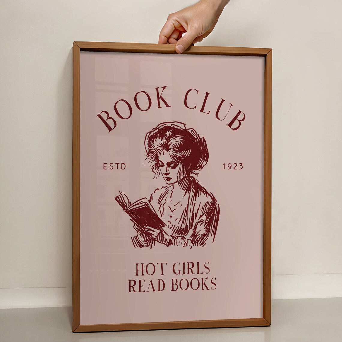Book Club Hot Girls Read Books Vintage Poster with 1923 Reader Art