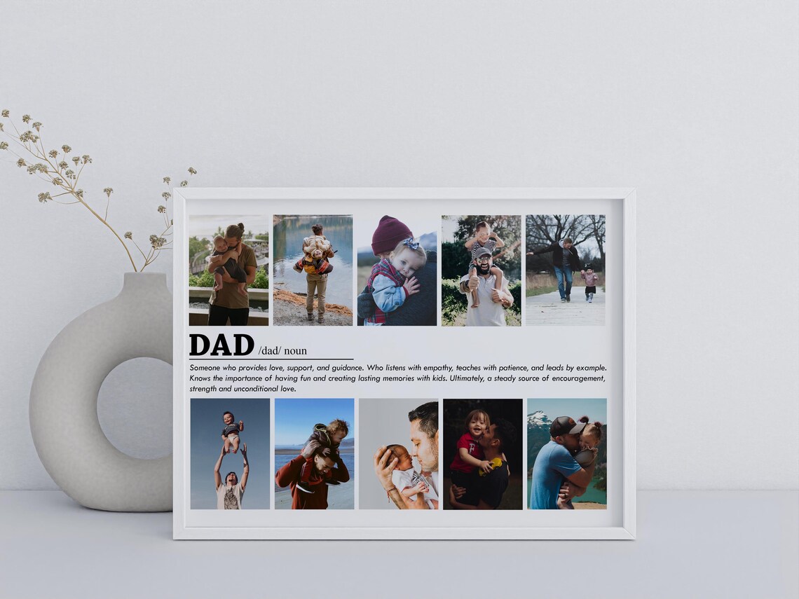 Dad Definition Customizable Photo Collage Gift