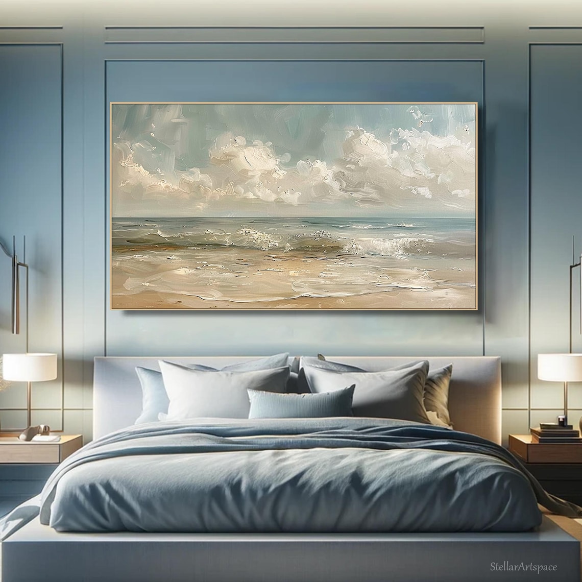 Ocean Waves Oil-Painting-Style Art Print, Coastal Decor - Image 4