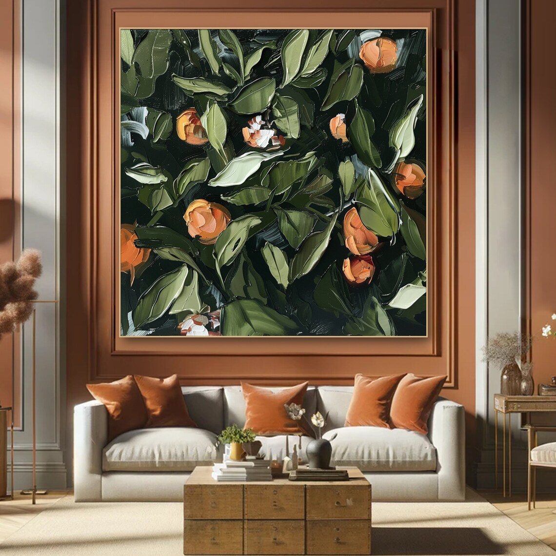 Abstract Orange Oil Painting, Modern Fruit Art Print - Image 6