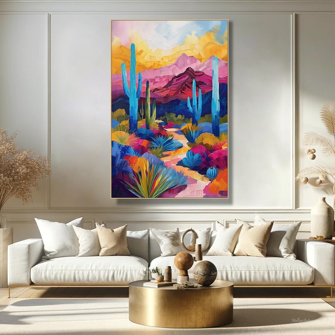 Abstract Cactus Flower, Modern Impressionist Art Print - Image 5
